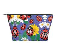 Organizer cosmetico trapezoidale colorato a forma di coccinella, trousse per il trucco, trousse grande, organizer per ufficio e viaggi.