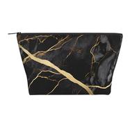 Organizer cosmetico trapezoidale in marmo colorato, trousse per il trucco, trousse grande, organizer per ufficio e viaggi.