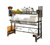 Organizer Cucina 2 Livelli Espandibile con Scolapiatti e Accessori Inclusi