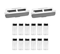 Organizer Cucina Portaspezie - Set 2 Mensole con 6 Barattoli in Vetro Inclusi