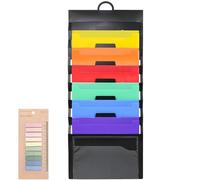 Organizer da appendere a cartella, riviste, supporto da parete con 6 tasche, cartella portadocumenti da appendere, organizzatore con scomparti da appendere per ufficio, Bill, presentazione, scuola