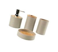 Organizer da appoggio per bagno, contenitore in plastica da 4, con accenti, include portasapone, portaspazzolino, in plastica, set accessori per bagno