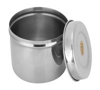 Organizer da appoggio per vanità da bagno, contenitore per barattolo in acciaio inossidabile con coperchio tazza per batuffoli di cotone per barattolo Vaso organizzatore per bagno dispenser per cotton
