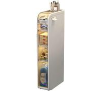 Organizer da bagno con ripiani su ruote per piccoli spazi, armadietto sottile per WC, impermeabile, ideale per organizzare il lavandino stretto e riporre la carta igienica