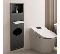 Organizer da bagno da incasso con dispenser di carta igienica e bidone della spazzatura per risparmiare spazio in case e spazi commerciali