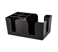 Organizer da bar, in plastica nera, portatovaglioli e cannucce, per bar, ristorante, caffetteria