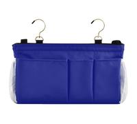 Organizer da comodino tinta unita blu navy puro tinta unita borsa da appendere per letto del bambino per telecomandi telefono, dormitorio universitario, campeggio, sponde per lettino per bambini