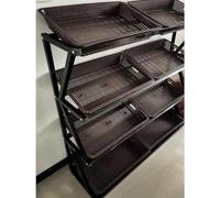 Organizer da cucina a 4 strati, per frutta e verdura, cestino per supermercato, per sacchetti di patatine, bevande, pane, grande capacità, espositore autoportante (col