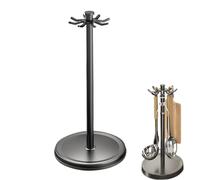 Organizer da cucina girevole a 360°, accessorio stabile per il piano di lavoro, per spatole, fruste e cucina, supporto compatto con 8 ganci per utensili da cucina