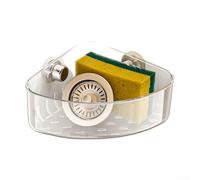 Organizer da cucina triangolare con ventosa, per la pulizia, metodo di installazione NoDrill con materiali ABS PET per un uso a lungo termine (argento)