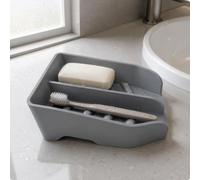 Organizer da Lavello in Silicone Base Inclinata Portaoggetti Scolante per Bagno