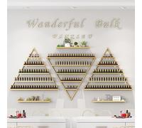 Organizer da parete a 5 ripiani per smalti, espositore triangolare per saloni e saloni di bellezza, soluzione salvaspazio per cosmetici, perfetto per nail art