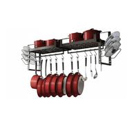 Organizer da Parete con 12 Ganci per Pentole, Coperchi e Utensili - Set 2