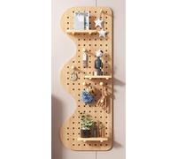 Organizer da Parete,Pannello Forato Portautensili,Mensole da Muro,Pannello Portaoggetti da Parete Organizzatore con Mensole Regolabili, Soggiorno, Cucina,Camera da Letto, Garage C,W40×H120cm