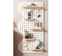 Organizer da Parete,Pannello Forato Portautensili,Mensole da Muro,Pannello Portaoggetti da Parete Organizzatore con Mensole Regolabili, Soggiorno, Cucina,Camera da Letto, Garage A,W60×H120cm