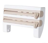 Organizer da parete per asciugamani in pellicola trasparente, con doppio meccanismo di taglio e design verticale salvaspazio (colore kaki)