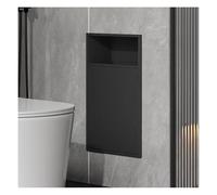 Organizer da parete per doccia in acciaio inox con pattumiera - Mensola verticale salvaspazio a doppio strato, senza bisogno di piastrelle, elegante contenitore nero da bagno 30 x 65 x 14 cm