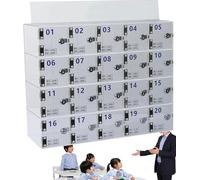 Organizer da parete per telefono, armadietto trasparente a 25 scomparti, supporto sicuro per telefoni e accessori, design salvaspazio per casa e ufficio