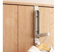 Organizer da porta con braccio telescopico regolabile per ottimizzare lo spazio dell'armadio su porte interne standard (2 cm grigio scuro)