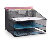 Techly Organizer da Scrivania a 3 Vassoi e 2 Sezioni Verticali
