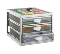 (TG. HxLxP: 23 x 27,5 x 35 cm) Relaxdays Cassettiera da Scrivania, 3 Cassetti, F
