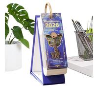 Organizer da scrivania artistico, calendario moderno floreale impressionista, visualizzazione mensile, carta spessa, base triangolare robusta, promemoria in piedi per studio, casa, ufficio, dormitorio