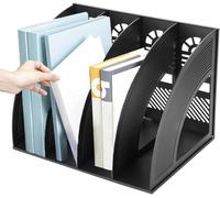 Organizer Da Scrivania, Con 4 Scomparti, Robusto Porta-Riviste in Plastica, Divi