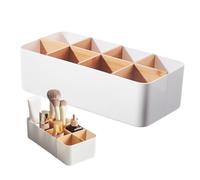 Organizer da Scrivania con 8 Scomparti in Bambù e ABS - Portaoggetti Multifunzionale per Penne, Telecomandi, Foglietti e Accessori da Ufficio, Bianco Elegante per Casa e Ufficio