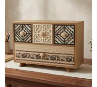 Organizer da Scrivania con Cassetti Pomelli Tondi Mobiletto Quattro Cassetti