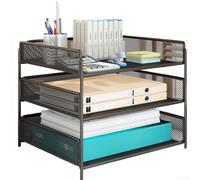 Organizer da scrivania con forma geometrica pulita e struttura in ferro massiccio per riporre in modo pratico le forniture senza disordine visivo (K)
