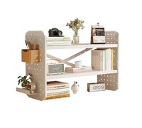 Organizer da scrivania con staffe rinforzate,supporto da scrivania regolabile multistrato per ufficio domestico,organizer per libri fai da te con pannello forato(White,60x20)