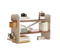 Organizer da scrivania con staffe rinforzate,supporto da scrivania regolabile multistrato per ufficio domestico,organizer per libri fai da te con pannello forato(Brown,50x20)