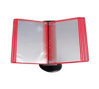 Organizer da scrivania deluxe con 10 tasche, espositore per cataloghi con base portaoggetti, può contenere 20 fogli, perfetto per forniture per ufficio e documenti, design rotante