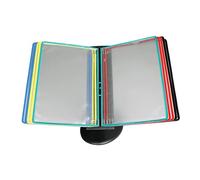 Organizer da scrivania deluxe con 10 tasche, espositore per cataloghi, multicolore, con base portaoggetti per forniture per 20 fogli di carta, perfetto per ufficio e uso domestico