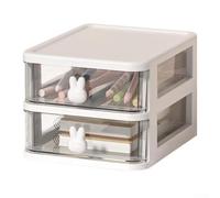 Organizer da scrivania impilato con vassoi poco profondi per riporre gioielli visibili e slot più profondi per penne e pettini (2 strati A bianco)