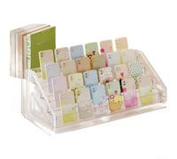 Organizer da scrivania in acrilico a 7 livelli, scaffale multi-livello per perline, cancelleria, trucco, cura della pelle, piccole forniture, nessun montaggio, trasparente, moderno minimalista (4