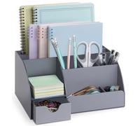 Organizer da scrivania in acrilico con cassetto, 9 scomparti, tutto in uno per forniture per ufficio e accessori da scrivania, migliora l'arredamento del tuo ufficio con questo organizer da scrivania