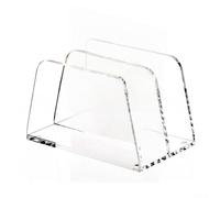 Organizer da scrivania in acrilico con due sezioni per lettere, banconote e biglietti da visita, design trasparente per un facile accesso e visibilità, base antiscivolo garantisce stabilità (1)