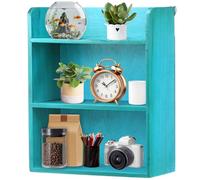 Organizer da scrivania in legno, 25,2 x 11,7 x 31 cm, scaffale decorativo da parete a 3 ripiani, per bottiglie d'acqua, ornamenti in cristallo, mini cornice, salvaspazio, per cucina, ufficio e