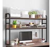 Organizer da scrivania in legno a 3 livelli, libreria multifunzionale per forniture e libri da ufficio, elegante soluzione di archiviazione per casa e ufficio
