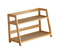 Organizer da scrivania in legno, a doppio strato, supporto per vasi di fiori a 2 ripiani, per decorare la casa e riporre oggetti, scaffale multifunzionale per bancone e scrivania