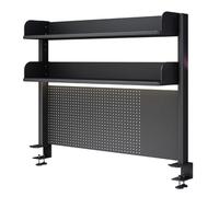 Organizer da scrivania - Mensola estensibile in metallo con pannello privacy per una conservazione efficiente della scrivania, design universale per uso domestico e ufficio