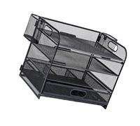 Organizer da scrivania multiuso a 4 livelli con cassetto scorrevole 2 portapenne per forniture per ufficio Vassoio impilabile per documenti