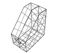 Organizer da scrivania, organizer da scrivania in metallo a doppio strato con design geometrico, portadocumenti e portariviste per la scrivania dell'ufficio, l'area di lavoro (Nero)