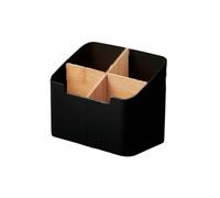 Organizer da scrivania salvaspazio in stile bambù, con bordo rotondo, multifunzione, resistente all'acqua, per piccoli oggetti