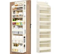 Organizer da sopra la porta, ripostiglio pensile for camera da letto | Organizzatore sopra la porta, capacità di 55 libbre dietro la porta del bagno(Beige)
