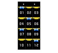 Organizer da tasca con slot numerati e ganci per cellulari, calcolatrici e carte d'identità | Organizer da parete per articoli diver, nero, 12 grids, Vedere la descrizione