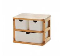 Organizer da Tavolo Bambù Biodegradabile Cassettiera Porta Trucchi Salvaspazio
