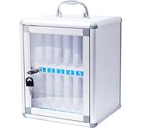 Organizer da tavolo in alluminio trasparente per telefoni cellulari con maniglia Silver12 Slot Cell Phone Management Solution