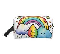 Organizer da viaggio con nuvole arcobaleno e gocce di pioggia, borsa da toilette per uomo e donna, per viaggi, palestra, uso quotidiano